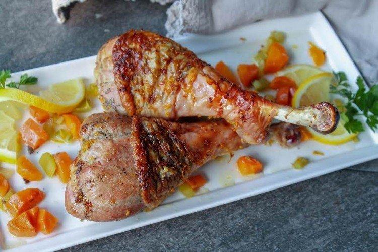 Turkey Drumstick in Lemon-Soy Marinade