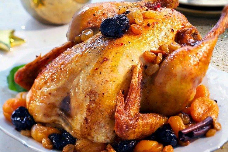 Pollo con frutos secos en bolsa