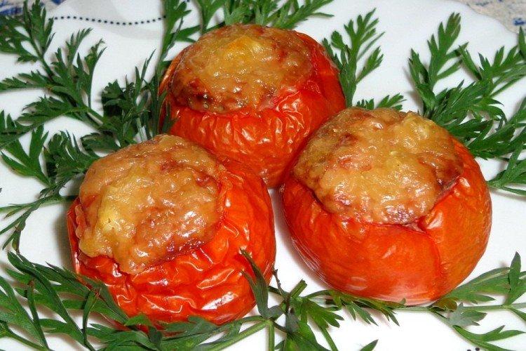 Gebackene Tomaten mit Putenleber