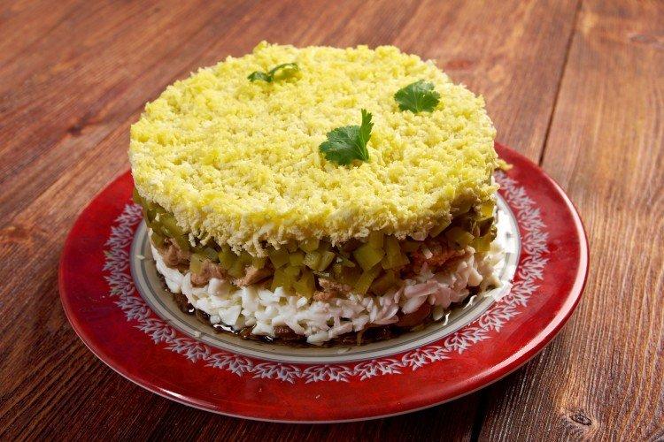 Salat mit Putenleber und Champignons