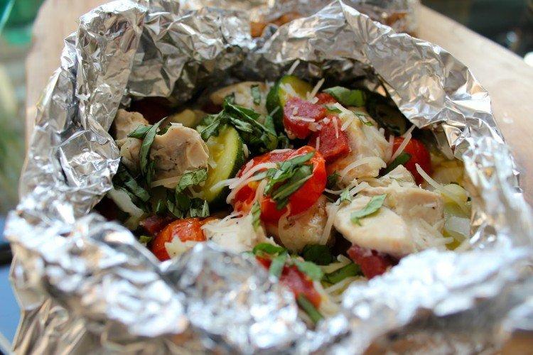 Turkey with Vegetables in Foil