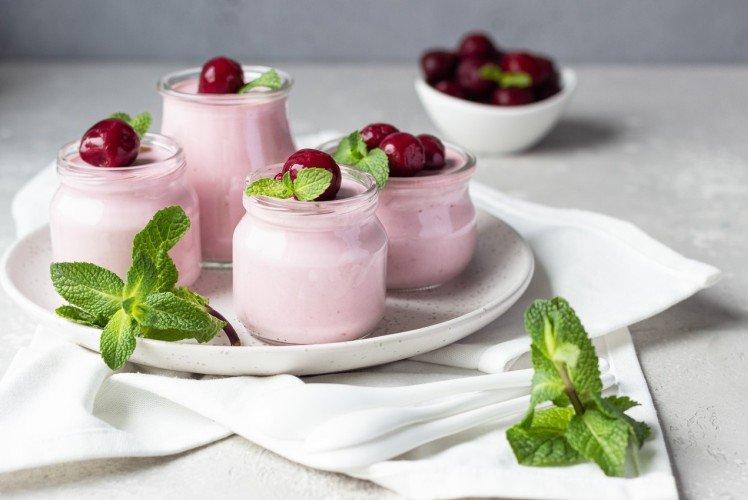 Cherry Panna Cotta with Cottage Cheese