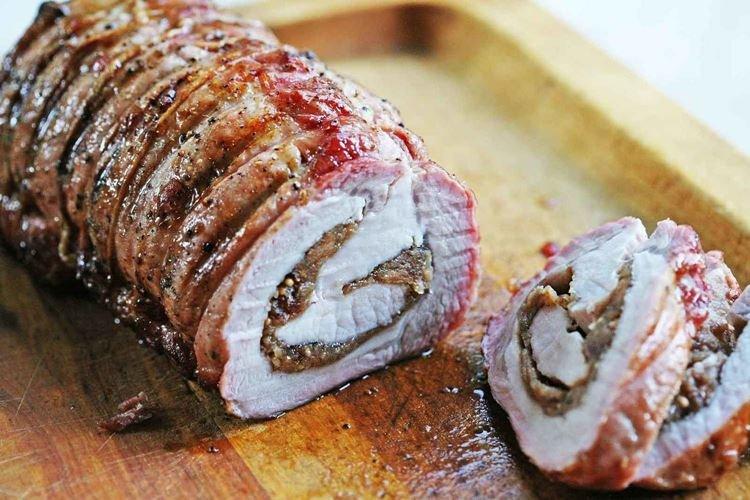 Schweinebraten mit Hackfleisch