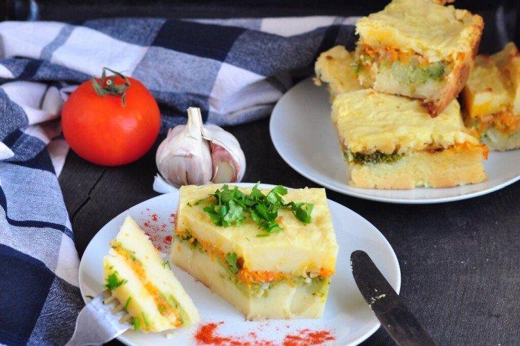Pastel de patata con verduras