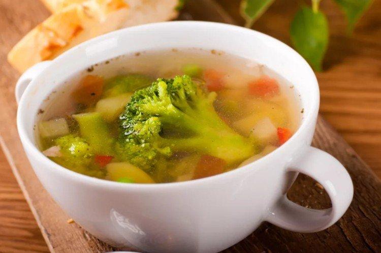 Chicken Broth with Broccoli and Cauliflower