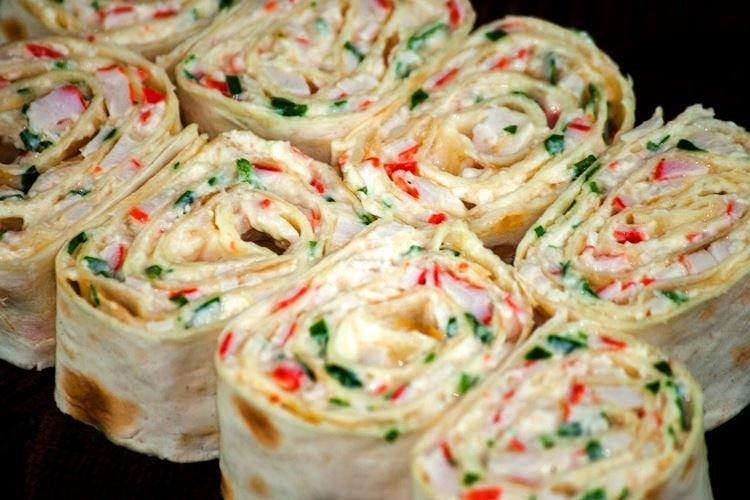 Lavash Roll with Egg and Crab Sticks