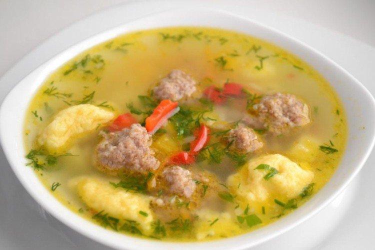 Soup with Meatballs and Dumplings