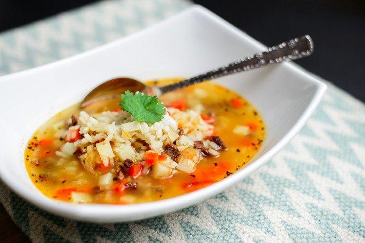 Sopa de ternera con arroz