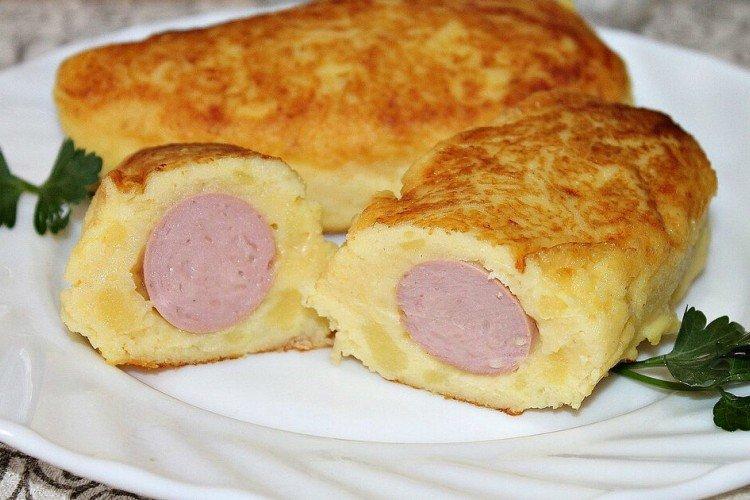 Kartoffel-Zrazy mit Würstchen