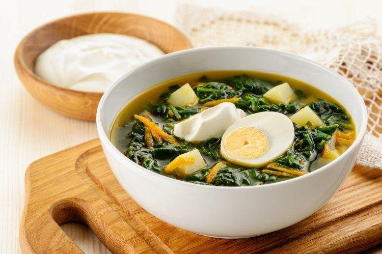 Sauerampfersuppe mit Spinat