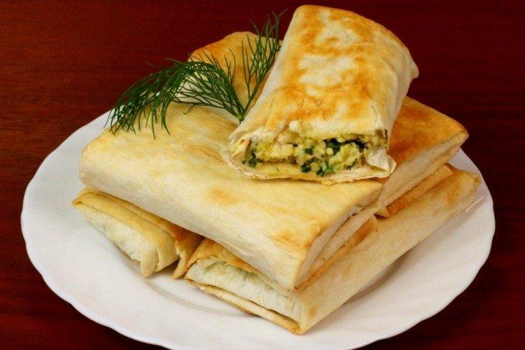 Lavash Pies with Egg and Onion