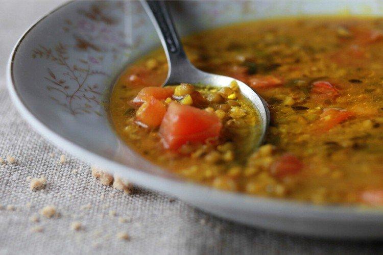 Mung Bean Soup with Tomatoes