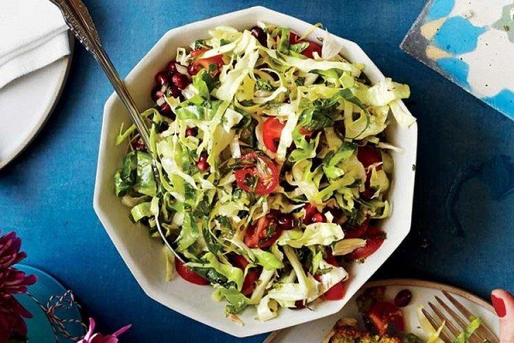 Salad with Napa Cabbage and Pomegranate Seeds