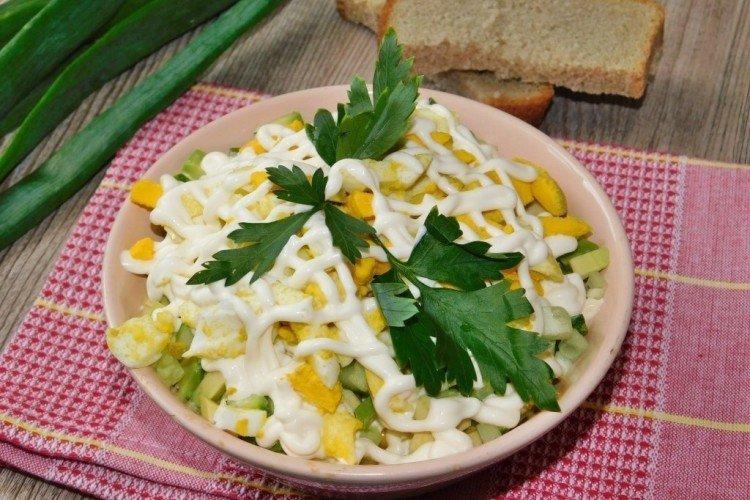 Meat Salad with Chicken and Corn