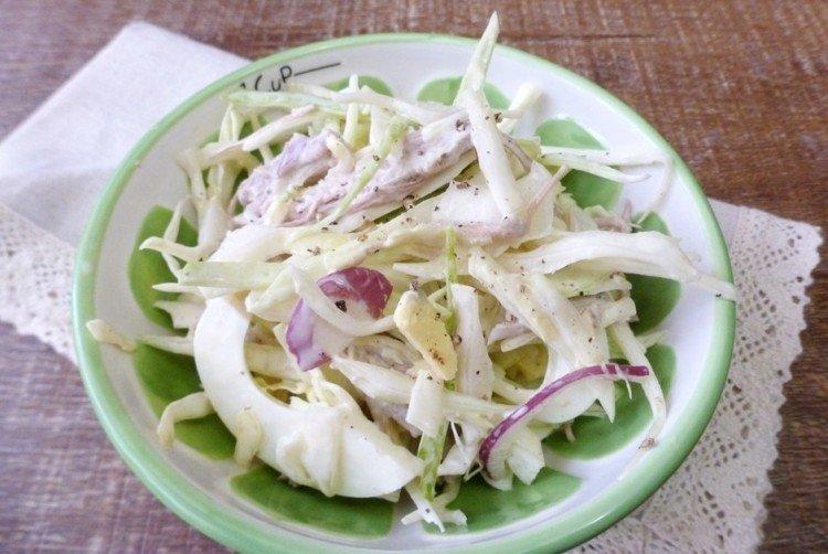 Meat Salad with Cabbage