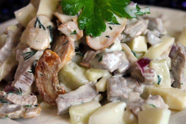 Meat and Mushroom Salad