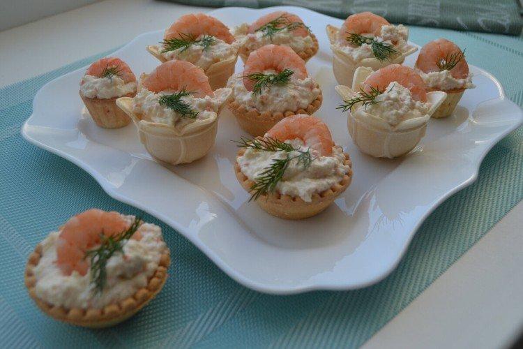 Con camarones y queso