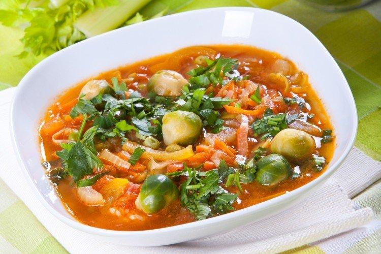 Brussels Sprouts and Bell Pepper Soup