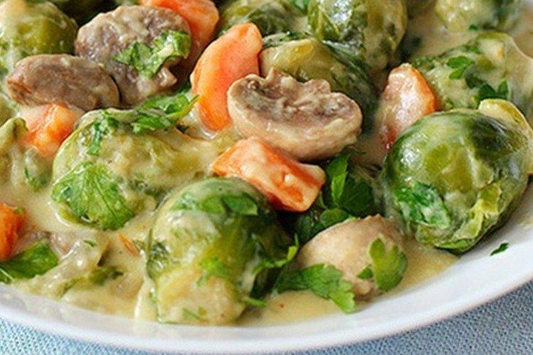 Brussels Sprouts with Mushrooms