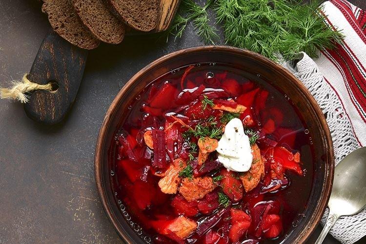 Ukrainian Borsch with Tomatoes