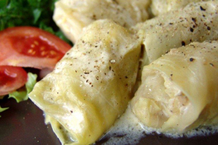 Napa Cabbage Rolls with Cottage Cheese