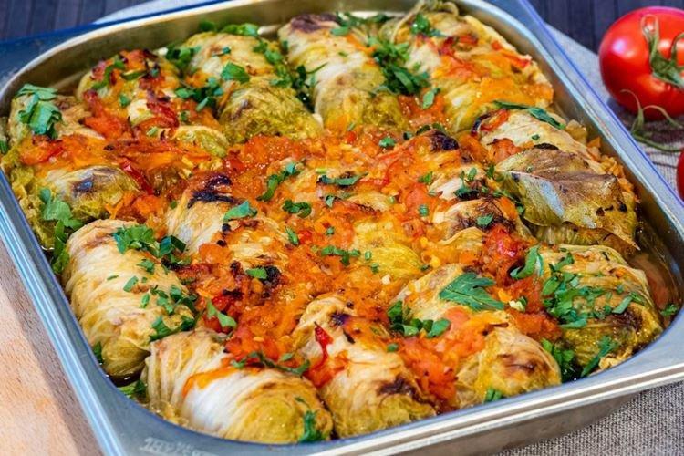 Cabbage Rolls with Potatoes and Napa Cabbage