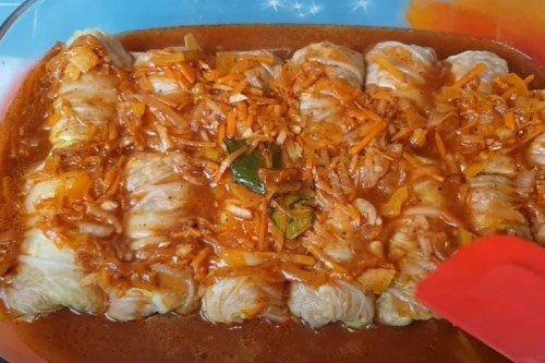 Napa Cabbage Rolls Baked in the Oven