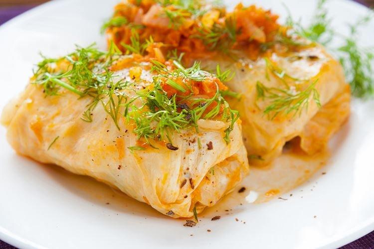 Cabbage Rolls with Millet and Napa Cabbage