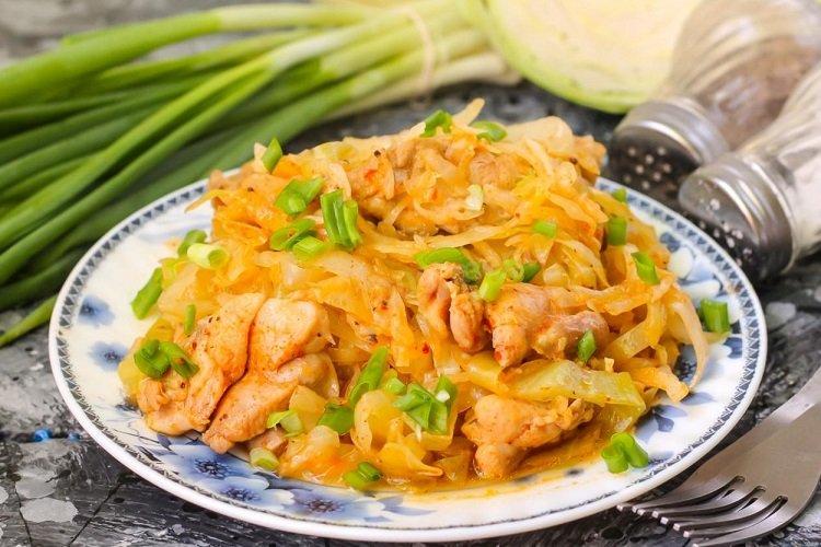 Braised Cabbage with Chicken