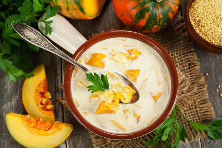 Sopa de leche con calabaza