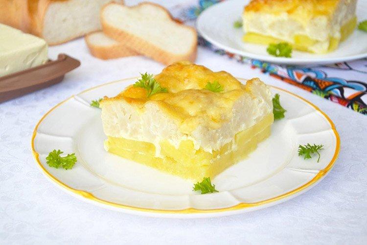 Überbackener Blumenkohl mit Kartoffeln