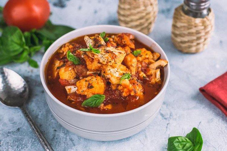 Blumenkohl, überbacken mit Tomaten