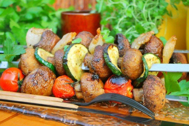 Grilled Mushrooms with Vegetables