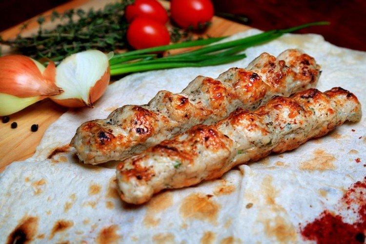 Chicken Lyulya-Kebab with Adjika