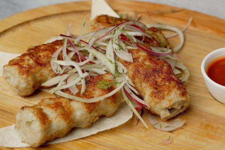 Lyulya-Kebab with Cheese on the Grill