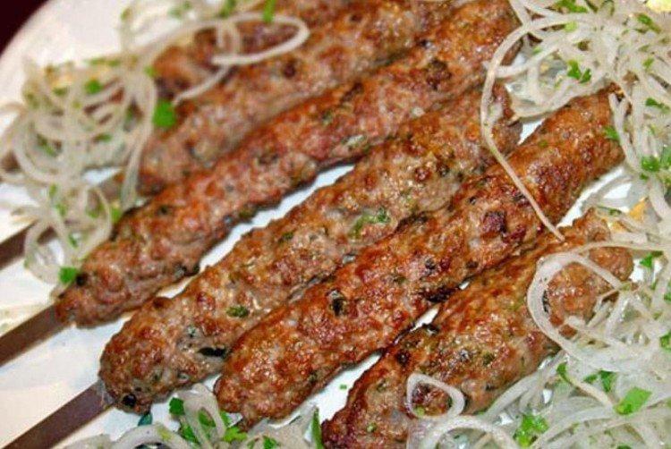 Lyulya-Kebab with Herbs on the Grill