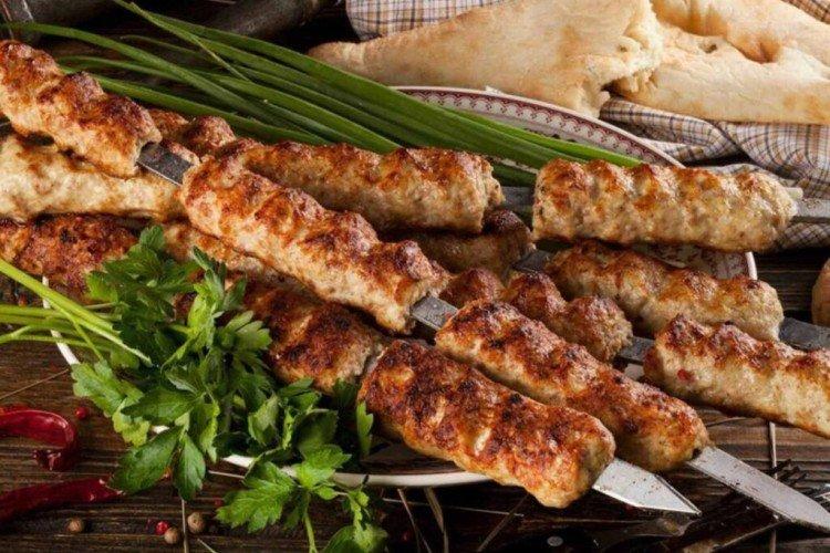 Homemade Minced Meat Lyulya-Kebab on the Grill
