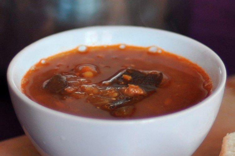 Sopa de patata con berenjenas