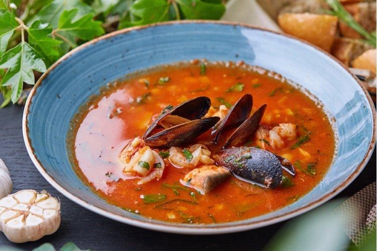 Tomato Seafood Soup with Egg