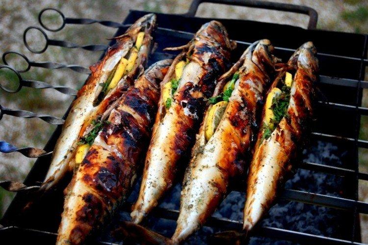 Makrele in Senfmarinade vom Grill