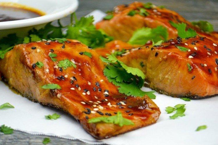 Filetes de trucha en salsa de soja