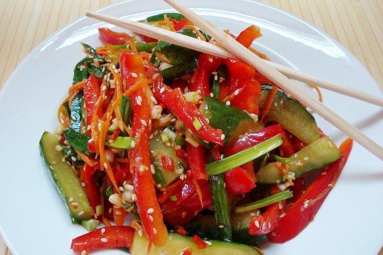 Korean Cucumbers with Bell Pepper