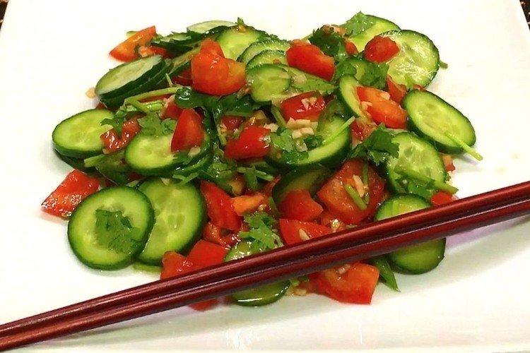 Korean Cucumbers with Tomatoes