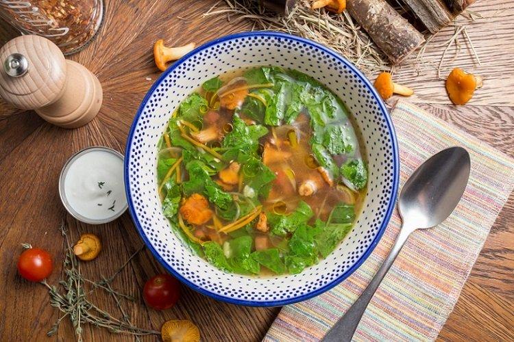 Spinach and Chanterelle Soup