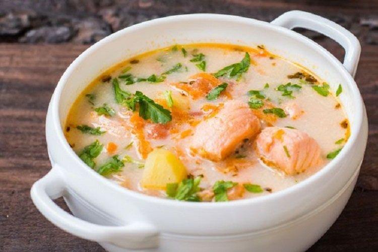 Trout Ukha with Processed Cheese