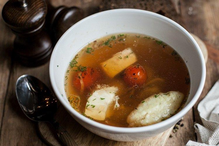 Ukha with Trout and Mushrooms