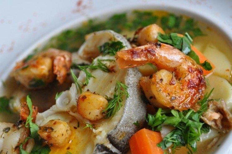 Ukha with Trout and Shrimp