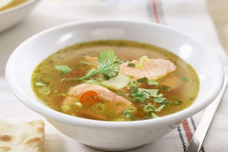 Trout Ukha in Chicken Broth