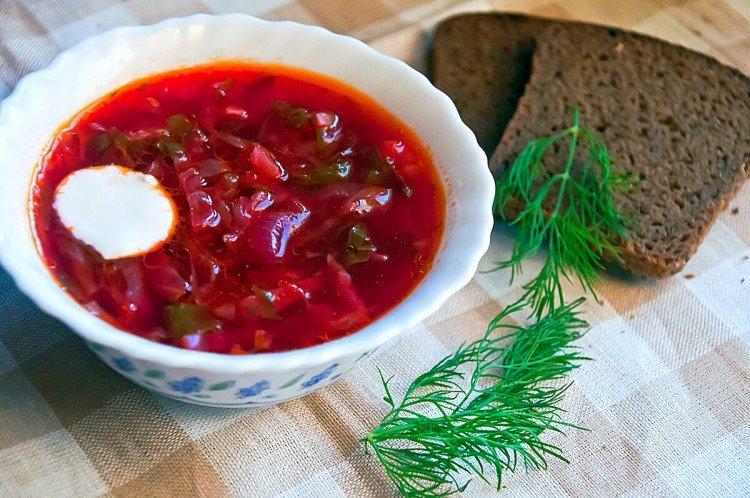 Beetroot Borsch with Tomato Juice