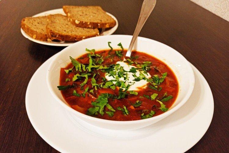 Beetroot Borsch with Mushrooms